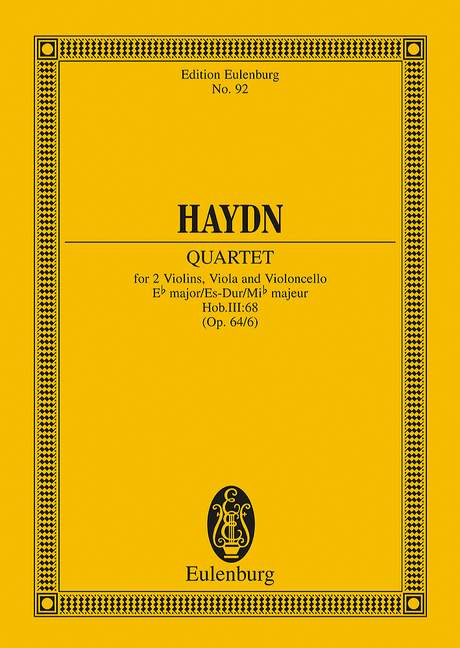 Haydn: String Quartet Eb major Opus 64/6 Hob. III:64 (Study Score) published by Eulenburg